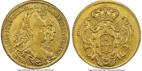 Maria I & Pedro III gold 6400 Reis 1782-R AU55 NGC, Rio de Janeiro mint, KM199.2. Nice strike with much luster. Ex. Santa Cruz Collection

HID09801242...