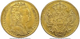 Maria I gold 6400 Reis 1794-R AU55 NGC, Rio de Janeiro mint, KM226.1. AGW 0.4229 oz. Ex. Santa Cruz Collection

HID09801242017