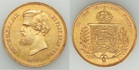 Pedro II gold 20000 Reis 1853 XF, Rio de Janeiro mint, KM468. 30.2mm. 17.86gm. AGW 0.5286 oz. 

HID09801242017