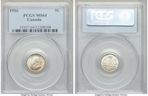George V 5 Cents 1916 MS64 PCGS, Ottawa mint, KM22. 

HID09801242017