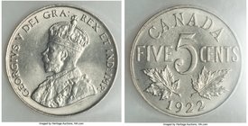 George V 5 Cents 1922 MS64 ICCS, Ottawa Mint, KM29. 

HID09801242017
