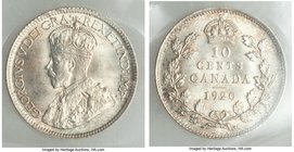 George V 10 Cents 1920 MS65 ICCS, Ottawa mint, KM23a. First year of type.

HID09801242017