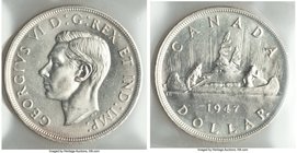 George VI "Blunt 7" Dollar 1947 MS64 ICCS, Royal Canadian Mint, KM37. 

HID09801242017