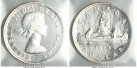 Elizabeth II 5-Piece Lot of Certified Dollars ICCS, 1) Dollar 1953 - MS63 Heavy Cameo, KM54. No Shoulder Fold. 2) Dollar 1953 - MS63, KM54. No Shoulde...