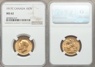George V gold Sovereign 1917-C MS62 NGC, Ottawa mint, KM20. AGW 0.2355 oz. 

HID09801242017
