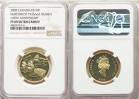 Elizabeth II gold Proof 100 Dollars 2000 PR69 Ultra Cameo NGC, Royal Canadian Mint, KM402. McClure's Arctic expedition commemorative. AGW 0.2500 oz. 
...
