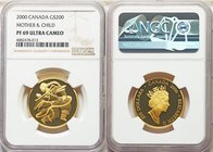 Elizabeth II gold Proof 200 Dollars 2000 PR69 Ultra Cameo NGC, Royal Canadian Mint, KM403. Commemorating motherhood. AGW 0.5049 oz. 

HID09801242017