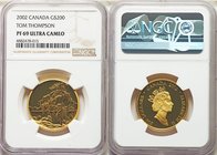 Elizabeth II gold Proof 200 Dollars 2002 PR69 Ultra Cameo NGC, Royal Canadian Mint mint, KM466. Thomas Thompson "The Jack Pine" Issue. AGW 0.5049 oz. ...