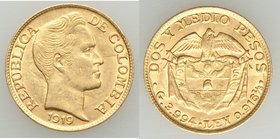 Republic gold 2-1/2 Pesos 1919 XF, KM200. 19mm. 3.99gm. AGW 0.1177 oz.

HID09801242017