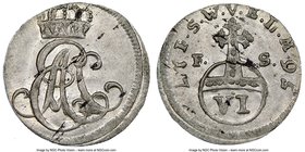 Saxe-Weimar-Eisenach. Ernst August II Konstantine 6 Pfennig 1756-FS MS63 NGC, KM87.1. 

HID09801242017