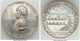 George IV silver Proof Restrike "Battle of Trafalgar & Nelson Memorial" Medal 1805, Eimer-961, BHM-886. 44.8mm. 50.20gm. By T. Wyon. Lord Nelson, Will...