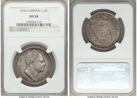 William IV 1/2 Crown 1836 AU58 NGC, KM714.2. Gunmetal gray and gold toning. 

HID09801242017