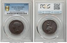 Victoria 1/2 Penny 1848 MS63 Brown PCGS, KM726, S-3949. Brown surfaces with a concord grape color overlay and slight traces of red in recessed areas. ...