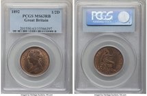 Victoria 1/2 Penny 1892 MS63 Red and Brown PCGS, KM754, S-3956.

HID09801242017