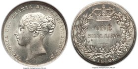 Victoria Shilling 1842 MS64 NGC, KM734.1, S-3904. Possessing much more eye appeal than is frequently found, the surfaces a luxurious silvery-white agl...