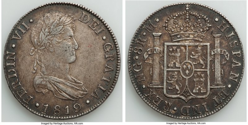 Ferdinand VII 8 Reales 1819 NG-M XF, Guatemala City mint, KM69. 37.9mm. 26.97gm....