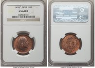 British India. Edward VII 5-Piece Lot of Certified 1/4 Annas NGC, 1) 1/4 Anna 1903-(c) - MS64 Red and Brown, Calcutta mint, KM501 2( 1/4 Anna 1905-(c)...