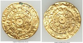 Fatimid. al-Mu'izz (AH 341-365 / AD 953-975) gold Dinar AH 364 (AD 974/5) VF, Misr mint, A-697.1. 21.0mm. 4.11gm. 

HID09801242017