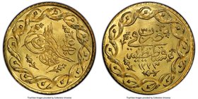 Ottoman Empire. Mahmud II gold Cedid Mahmudiye AH 1223 Year 28 (1836/7) MS67 PCGS, Constantinople mint (in Turkey), KM645, Fr-10. Choice brilliant pro...
