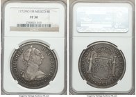Charles III 8 Reales 1772 Mo-FM VF30 NGC, Mexico City mint, KM106.1. Inverted mm and assayer. Two year type old toning. 

HID09801242017