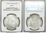 Ferdinand VII 8 Reales 1809 Mo-TH MS61 NGC, Mexico City mint, KM110. Strike a bit weak at top both sides, lustrous and white. 

HID09801242017