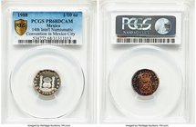 Estados Unidos 4-Piece Lot of Certified silver "International Numismatic Convention" Medals PCGS, 1) 1/10 Onza - PR68 Deep Cameo 2) 1/4 Onza - PR68 De...