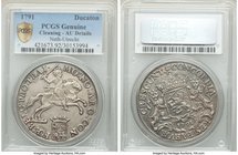 Utrecht. Provincial "Silver Rider" Ducaton 1791 AU Details (Cleaning) PCGS, KM92.1. Cadet gray with darker recessing. 

HID09801242017