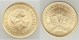 Juliana gold 50 Gulden 1979 UNC, KM23. 17.9mm. 3.37gm. AGW 0.0972 oz. 

HID09801242017