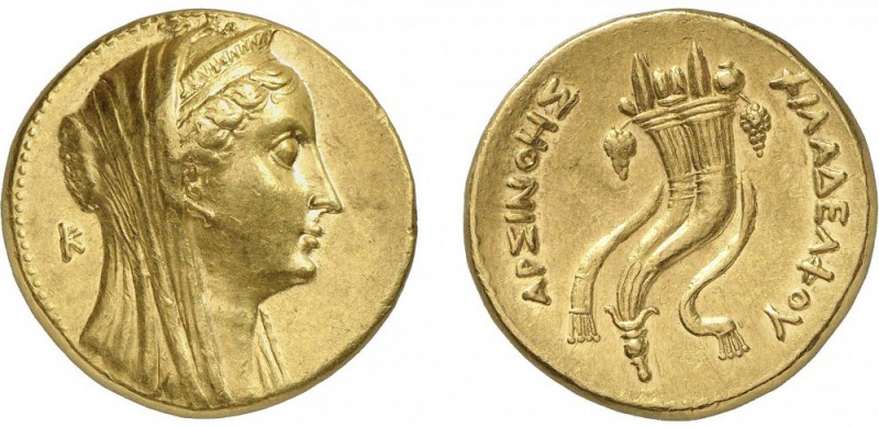 23-Afrique - Lagide
 Ptolémée II (285-246)
 Octodrachme d'or - Alexandrie (261...