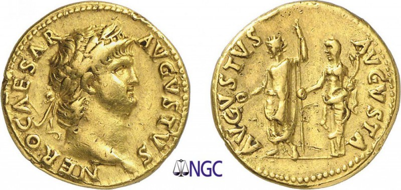39-Néron (54-68)
 Aureus - Rome (64-68)
 Av. : Tête laurée de Néron à droite....
