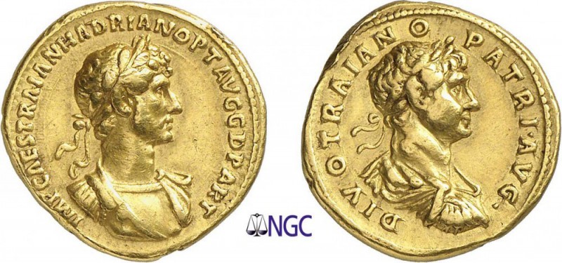 46-Hadrien (117-138)
 Aureus - Rome (118)
 Av. : Buste lauré, drapé et cuirass...