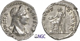 49-Sabine (128-136)
 Denier - Rome (136-137)
 Av. : Buste diadémé et drapé de Sabine à droite.
 Rv. : La Concorde assise à gauche, tenant une patèr...