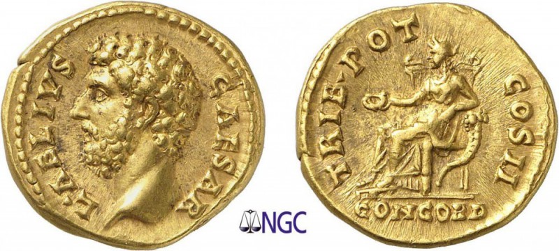 50-Aelius (136-138)
 Aureus - Rome (137)
 Av. : Tête nue d'Aelius à gauche.
 ...