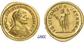 72-Maximien Hercule (286-305)
 Aureus - Rome
 Av. : Buste lauré et cuirassé de Maximien à droite.
 Rv. : Jupiter debout à gauche tenant un foudre e...