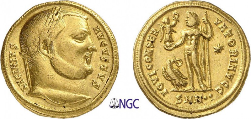 77-Licinius Ier (308-324)
 Aureus - Nicomédie (313)
 Av. : Tête laurée de Lici...