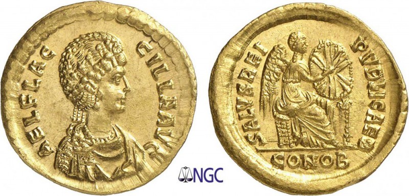 94-Flaccille (379-388)
 Solidus - Constantinople (383-388)
 Av. : Buste diadém...