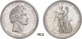 165-Allemagne - Bavière
 Louis Ier (1825-1848)
 1 thaler - 1833.
 Magnifique exemplaire.
 28.06g - KM 762 - AKS 128
 Pratiquement FDC - PCGS MS 6...