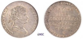 193-Allemagne - Westphalie
 Jérôme Napoléon (1807-1813)
 1 thaler des mines « petite effigie » - 1811 C Cassel.
 Très rare dans cette qualité remar...