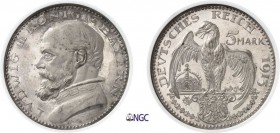 197-Allemagne - Empire (1871-1918)
 Bavière - Louis III (1913-1918)
 Epreuve en argent sur flan bruni du 5 marks - 1913
 Goetz.
 Deuxième plus hau...