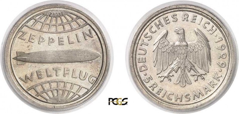 206-Allemagne - République de Weimar (1919-
 1933)
 Essai en argent du 5 reich...