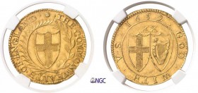 224-Angleterre - Commonwealth (1649-1660)
 1 unité ou 20 shillings d'or - 1652.
 Rarissime dans cette qualité.
 Exemplaire de la vente Vinchon des ...