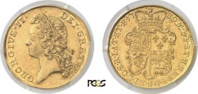234-Angleterre
 Georges II (1727-1760)
 2 guinées or - 1739 - Tête jeune.
 Très rare.
 16.7g - Spink 3667B - KM 576 - Fr. 336 b
 Superbe - PCGS A...