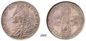 235-Angleterre
 Georges II (1727-1760)
 1 couronne - 1746 " LIMA ".
 Rarissime dans cette qualité.
 Deuxième plus haut grade.
 Exemplaire de la v...