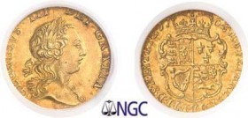 249-Angleterre
 Georges III (1760-1820)
 1/4 de guinée or - 1762.
 2.08g - Spink 3741 - KM 592 - Fr. 368
 Superbe à FDC - NGC MS 62
