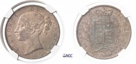 275-Angleterre
 Victoria (1837-1901)
 1 couronne - 1844 - « edge stops cinquefoil ».
 Magnifique exemplaire.
 28.27g - Spink 3882 - KM 741
 Super...
