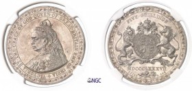 279-Angleterre
 Victoria (1837-1901)
 Epreuve sur flan bruni du 1 couronne - 1887.
 J.R Thomas.
 Tranche lisse - Frappe médaille.
 Magnifique exe...