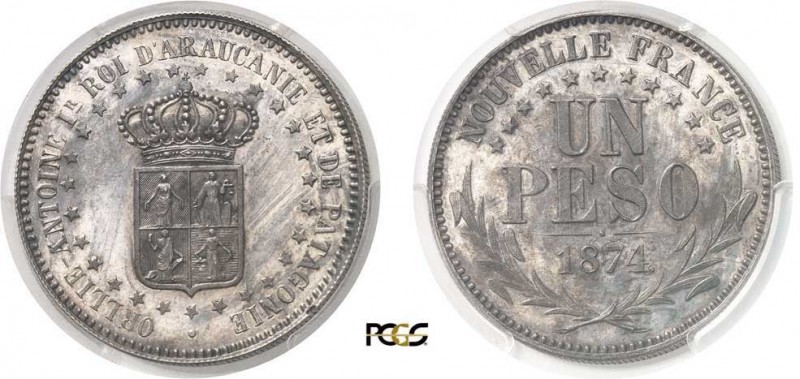 301-Araucanie-Patagonie
 Orllie-Antoine Ier (1860-1878)
 Piéfort en argent du ...