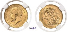 318-Australie
 Georges V (1910-1936)
 1 souverain or - 1917 P Perth.
 7.96g - Spink 4001 - KM 29 - Fr. 40
 Pratiquement FDC - NGC MS 63
