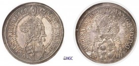 326-Autriche-Salzbourg
 Maximilien Gandolf (1668-1687)
 1 thaler - 1669.
 Magnifique exemplaire.
 Le plus bel exemplaire gradé.
 KM 190
 Superbe...