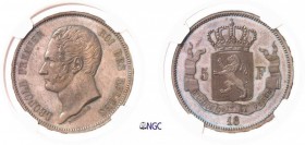 342-Belgique
 Léopold Ier (1831-1865)
 Epreuve en cuivre du 5 francs - 18(47) - Distexhe.
 Date incomplète - Tranche inscrite.
 Rare.
 Deuxième p...
